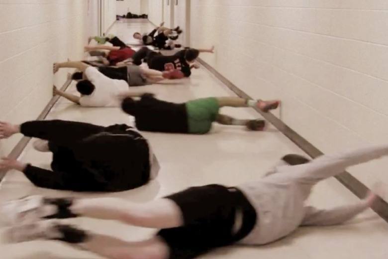 Hallway Swimming Viral Videos, Swimmer Michael Pasternock Leads