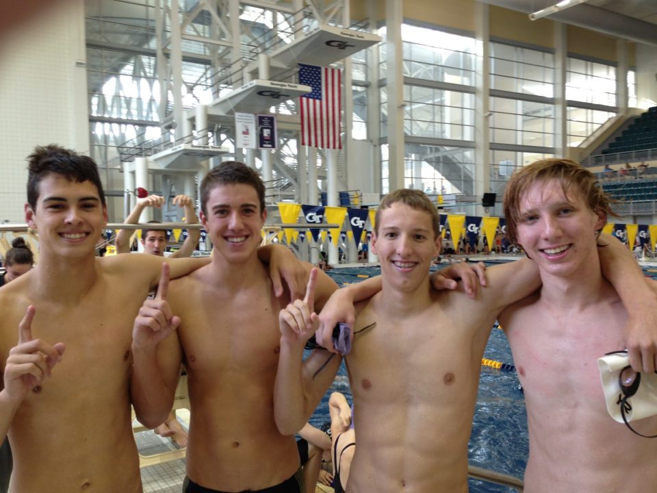 Triangle Area Breaks Men’s 200 M Free Relay NAG Record at YMCA Nationals