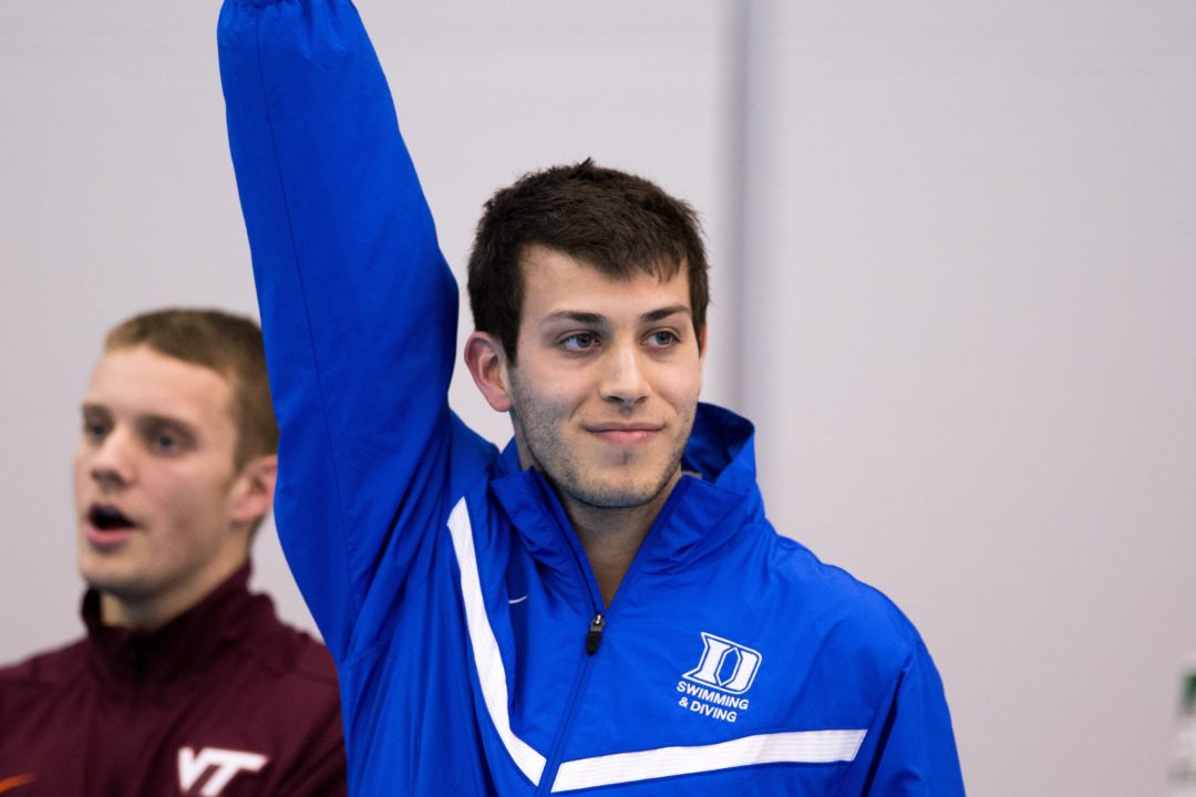 Nick McCrory Ties Conference Record With 5th ACC Diver of the Week Award of the Season
