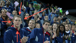 Ryan Murphy? What's he thinking, standing there with Team USA? 2014 Pan Pacific Championships (courtesy of Scott Davis)