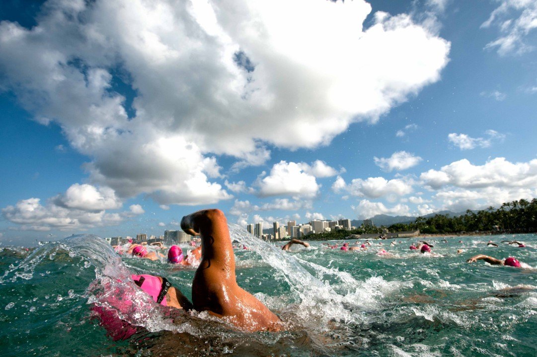 Ollie Signorini Defends Waikiki Roughwater Swim Title