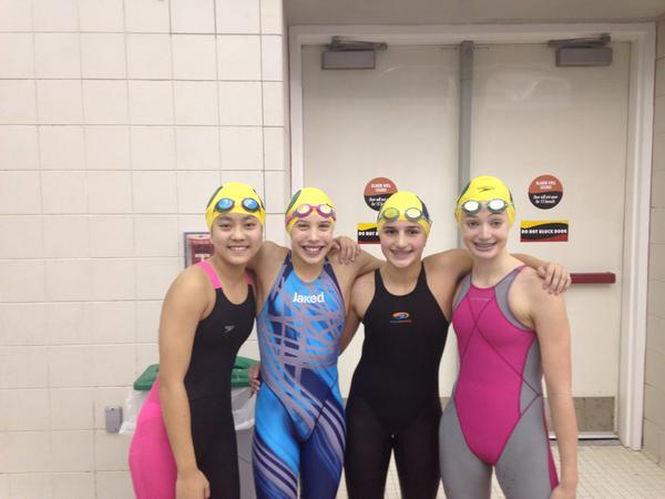 Delaware Swim Team Breaks Girls 11 12 Nag Record In 400 Yard Free Relay