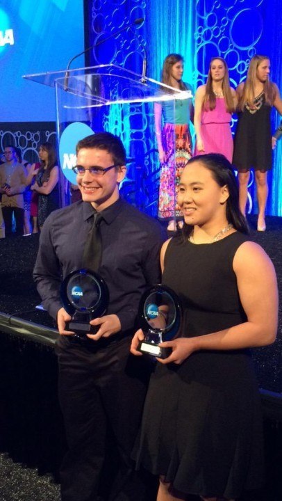 Brett Stoughton and Margaret Guo Recipients of the Elite 89 Award at NCAA D3 Champs