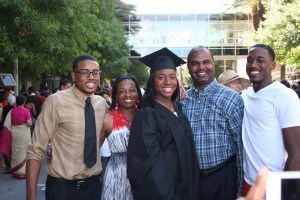 Simone Manuel and family at her high school graduation. Photo courtesy of Sharron Manuel