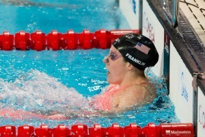 Missy Franklin (USA) with 3rd-fastest time out of semi-finals of women's 200m backstroke at 2015 FINA World Championships (courtesy of Tim Binning, theswimpictures.com)