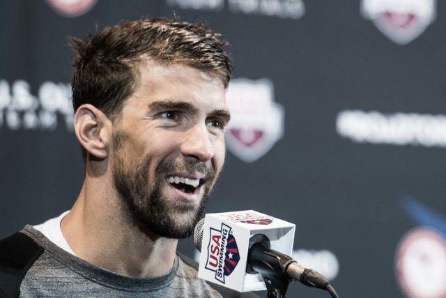 Michael Phelps Oympic trials press conference (photo: Mike Lewis)