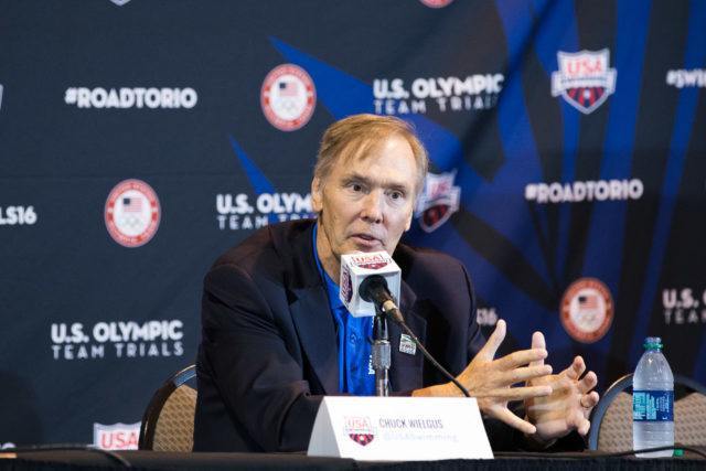 Chuck Wielgus, USA Swimming Executive Director - 2016 US Olympic Trials venue, courtesy of Tim Binning, theswimpictures.com
