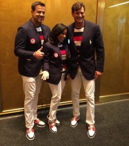 Members of the Today Show staff model Team USA's Opening Ceremony attire (courtesy of @TodayShow)