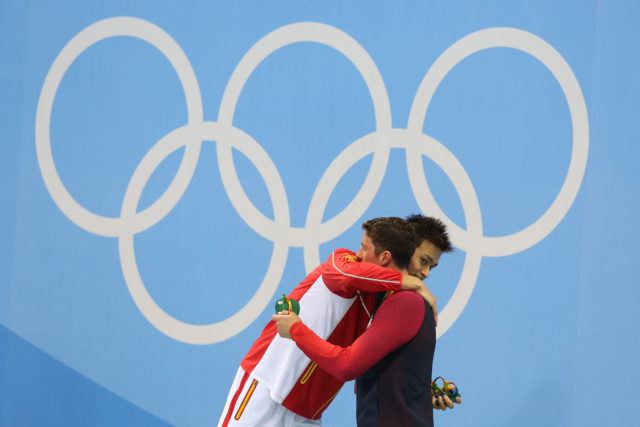 Olympic Podium - Sun Yang, Conor Dwyer - 2016 Olympic Games in Rio -courtesy of simone castrovillari
