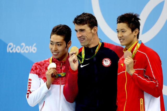 Kosuke Hagino, Michael Phelps, Wang Shun - 200 IM podim - 2016 Rio Olympics/photo credit Simone Castrovillari