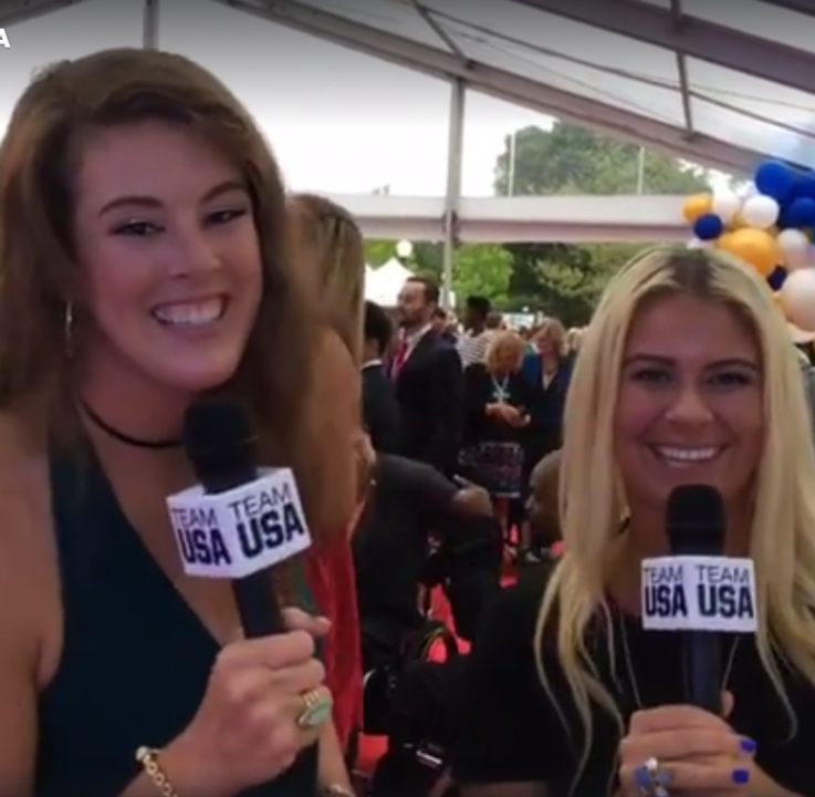 Watch: Allison Schmitt & Elizabeth Beisel Host USOC Awards Red Carpet