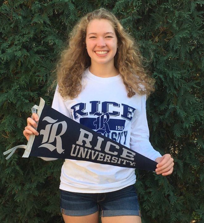 Mid-Distance Freestyler Lindsay Mathys Commits to Rice University