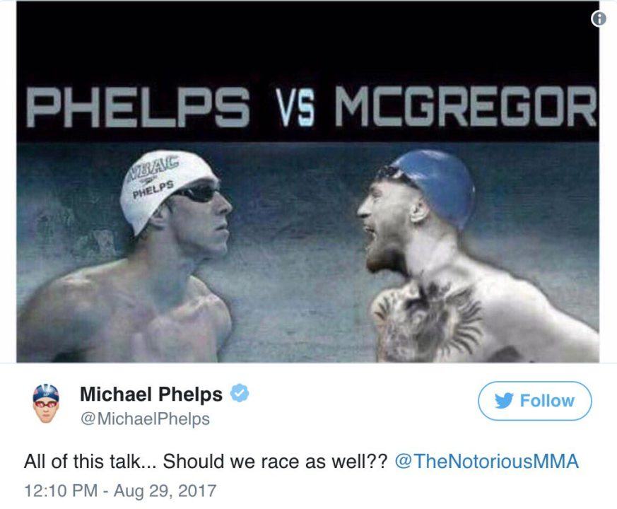 First a Shark, Now McGregor? Phelps Tweets About Racing the UFC Champ