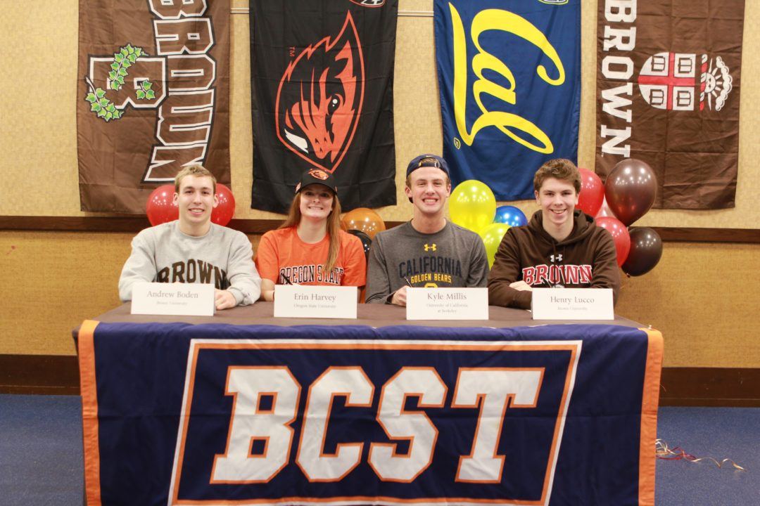 4 BCST Swimmers (Boden, Lucco, Millis, Harvey) Make Early Commitments