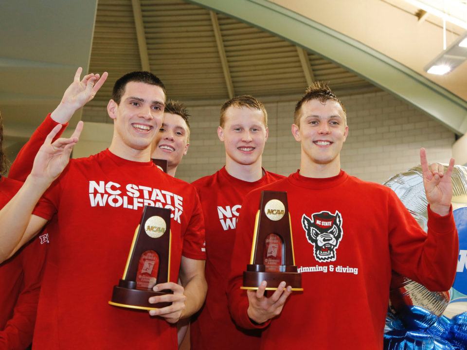 NC State Posts Blistering 6:05.3 for NCAA Record in 800 Free Relay