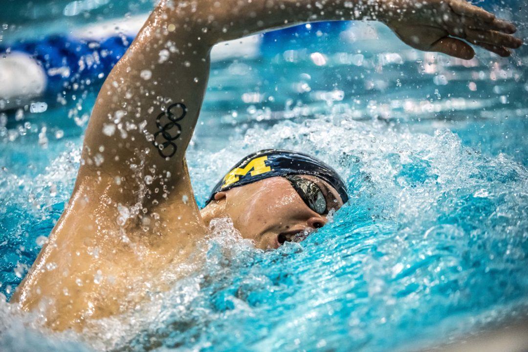 Michigan Sophomore Ricardo Vargas Moves to #16 All-Time in 1000 Free