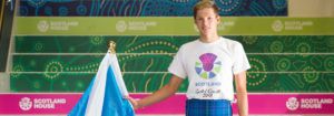 Duncan Scott Carries Scottish Flag at Commonwealth Games Closing