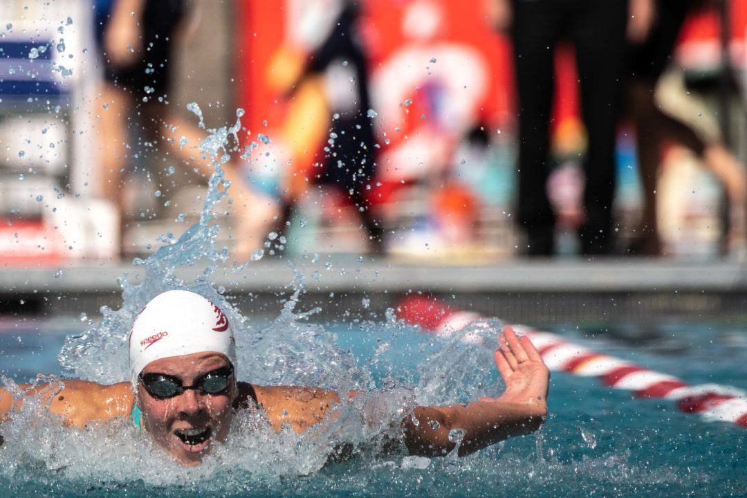Louise Hansson Breaks Pac-12 Championship Record in 100 Yard Fly