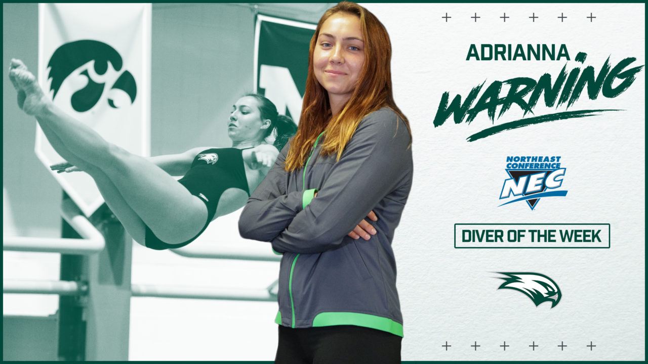 Wagner’s Adrianna Warning Tabbed as NEC Diver of the Week