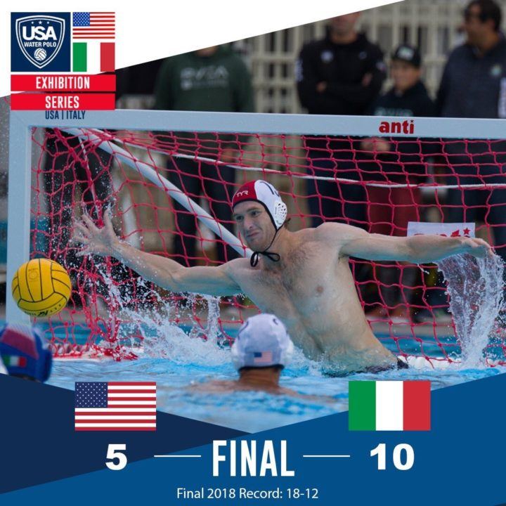 USA Men Drop 10-5 Match to Italy to Close Out 2018 Slate