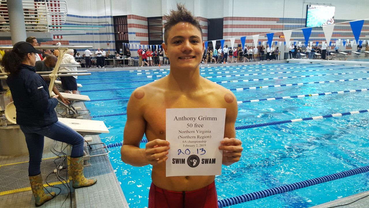 Watch: HS Sophomore Anthony Grimm Blasts 20.87 Medley Relay Leadoff