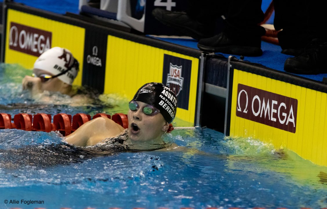 Katharine Berkoff on PSS Swims: “Definitely not expecting to go what I went” (Video)