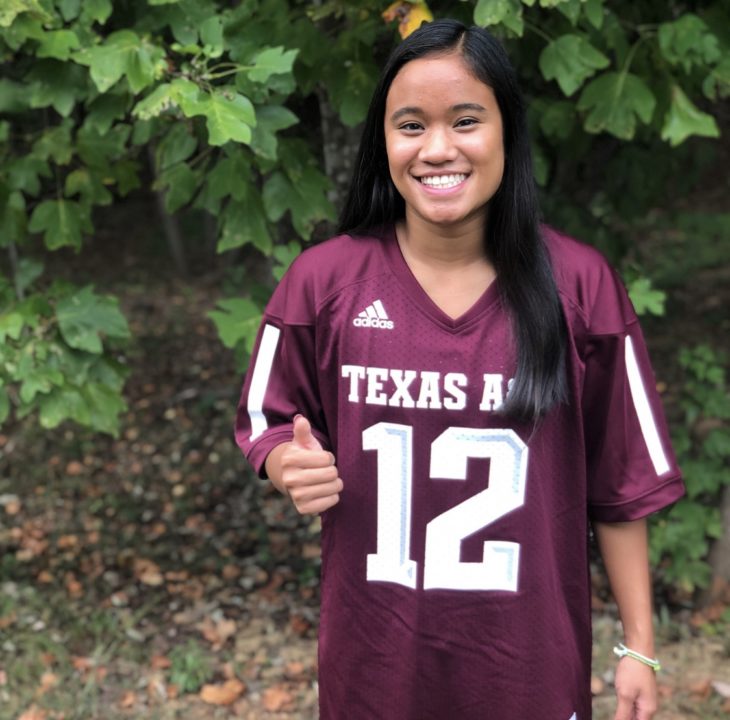 Texas A&M Earns Verbal from Philippine Record-holder Desirae Mangaoang
