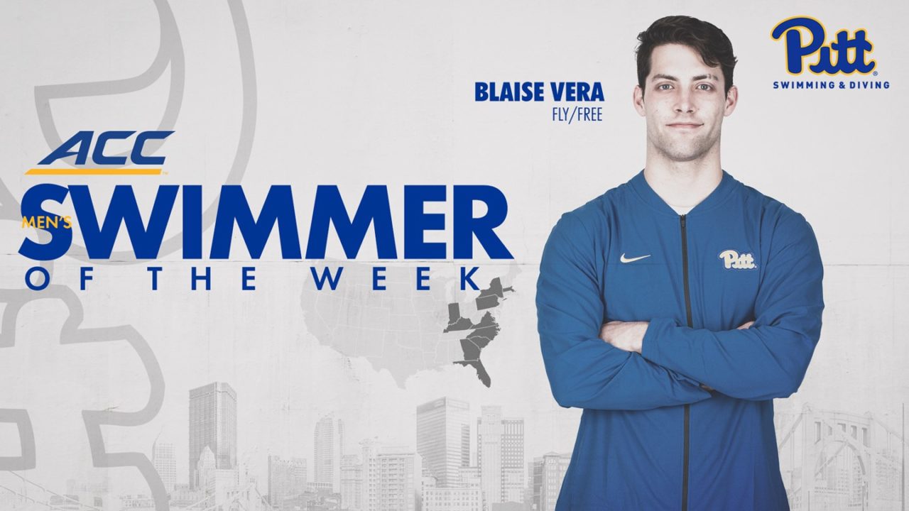 Pittsburgh’s Blaise Vera Tabbed as ACC Swimmer of the Week