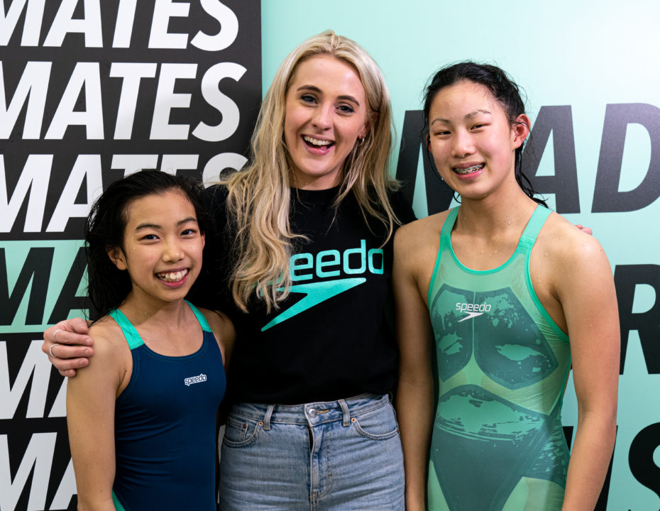 Young Swimmers Inspired After Olympic Medalist Takes Over Training Session