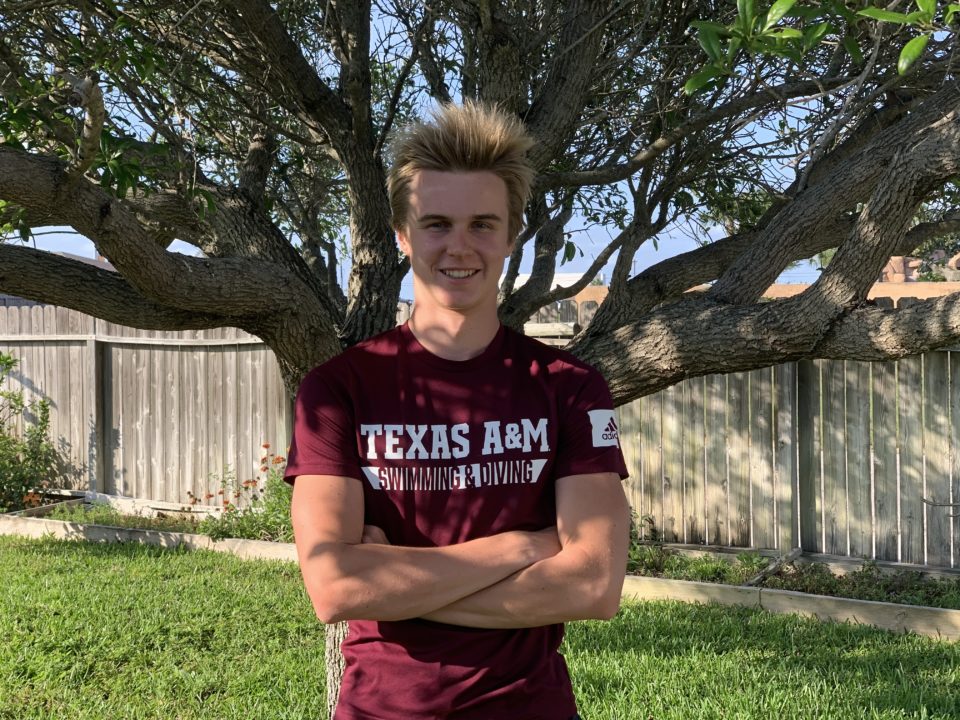 Texas A&M Mines a Gem in the Class of 2020: Latecomer to Swimming Kraig Bray