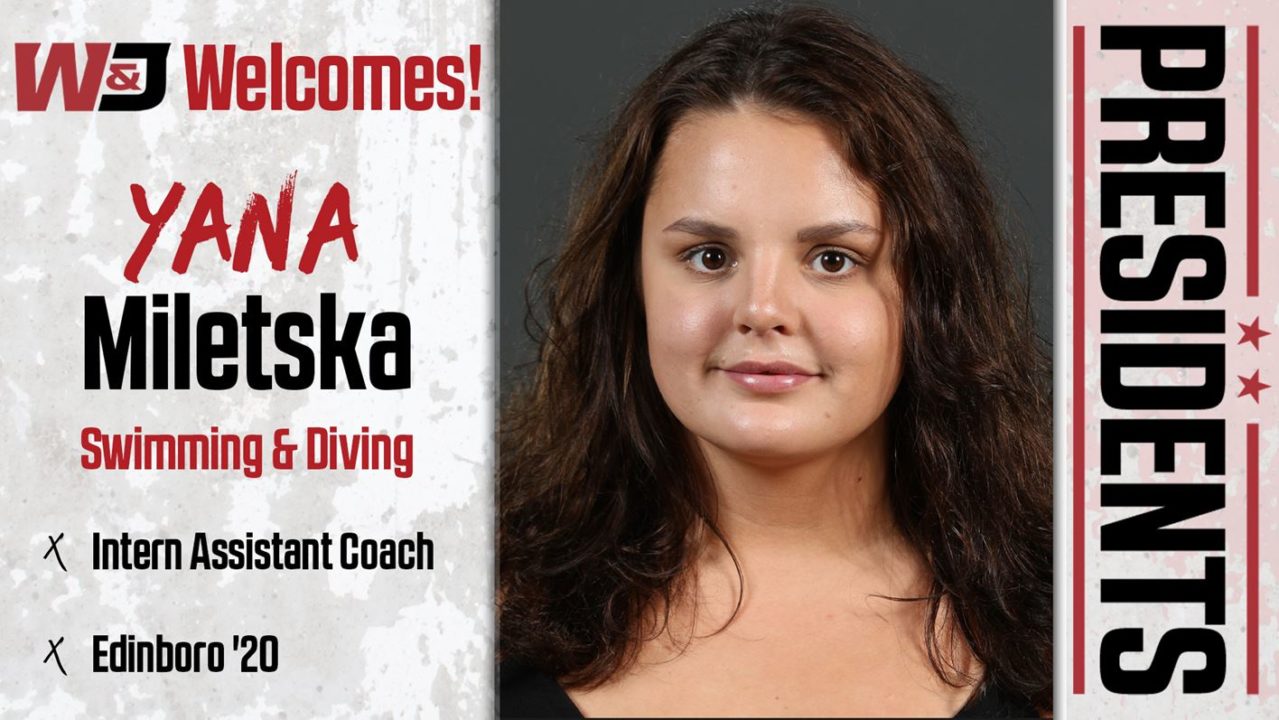 Washington & Jefferson Names Yana Miletska as Intern Assistant Coach
