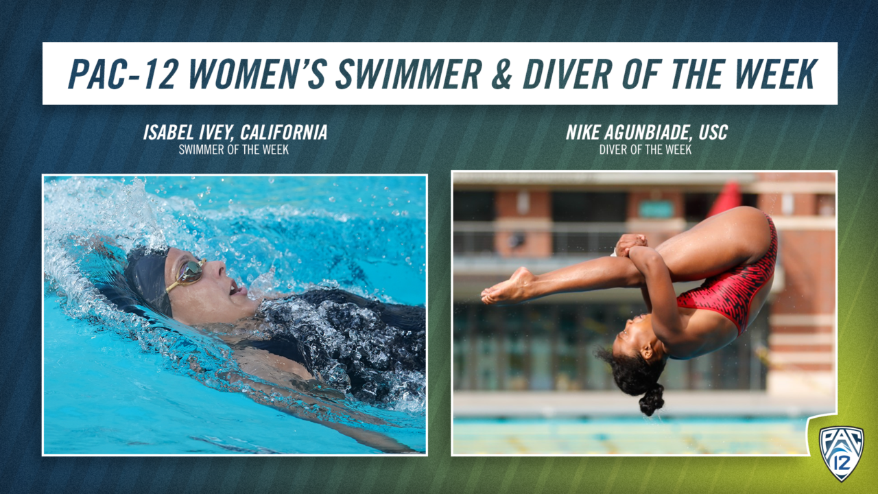 Isabel Ivey, Nike Agunbiade Named Pac-12 Women’s Swimmer & Diver of the Week