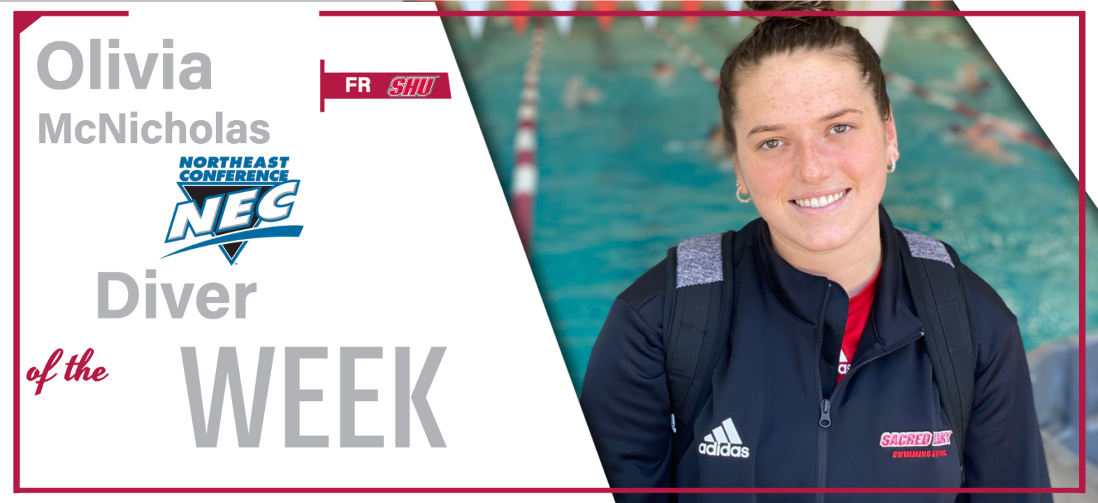 Sacred Heart’s Olivia McNicholas Tabbed As NEC Diver of the Week