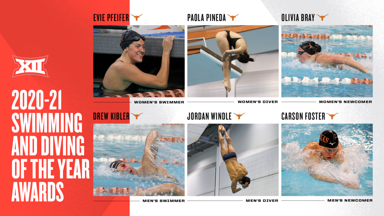 Texas Sweeps Annual Big 12 Swimming & Diving Awards