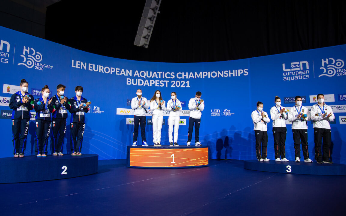 Russia Claims First Medal of European Championships in Mixed Team Diving