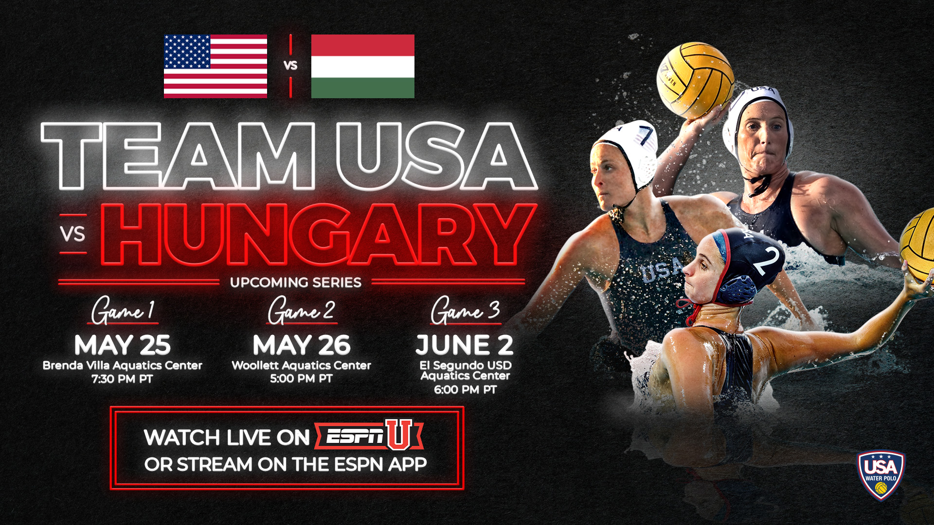 USA Womens National Team To Host Hungary In Three-Game Series LIVE On ESPNU