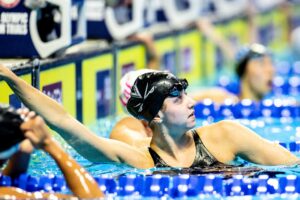 Kate Douglass Swims a New Personal Best in the 100 Back as UVA Rolls UNC