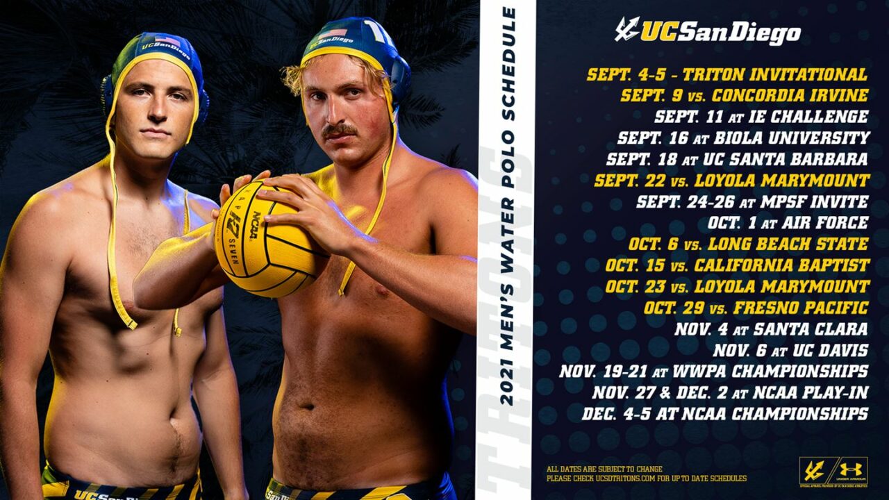 UC San Diego Men’s Water Polo Announces 2021 Schedule