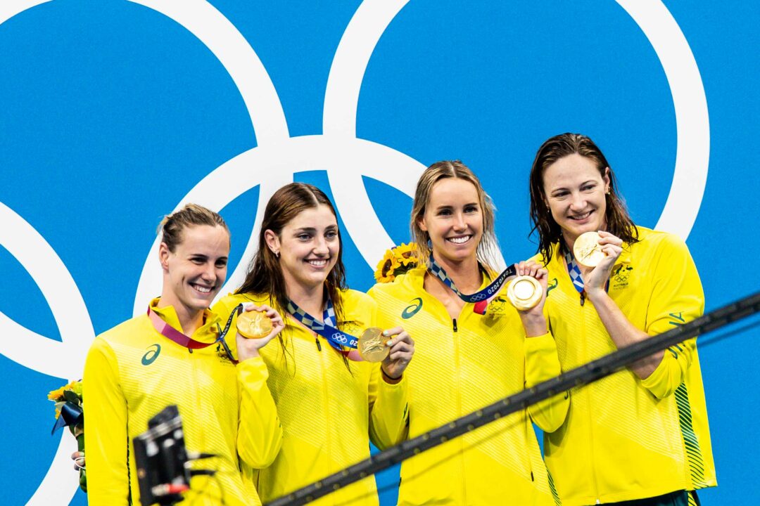 Australian Women Collect Olympic Gold With 3:29.69 4×100 Freestyle World Record