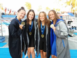 Elmbrook Swim Club Breaks 15-18 Girls 400 Medley Relay NAG with 4:06.93