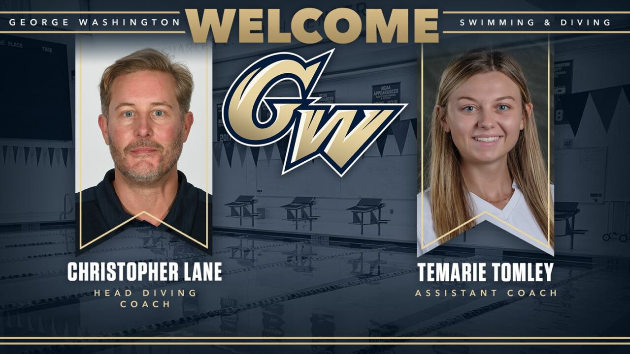 Christopher Lane, Temarie Tomley Join GW Swimming & Diving Coaching Staff