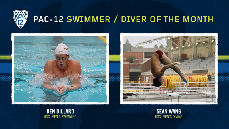 USC’s Ben Dillard, Sean Wang Named Pac-12 Men’s Swimmers & Divers of the Month