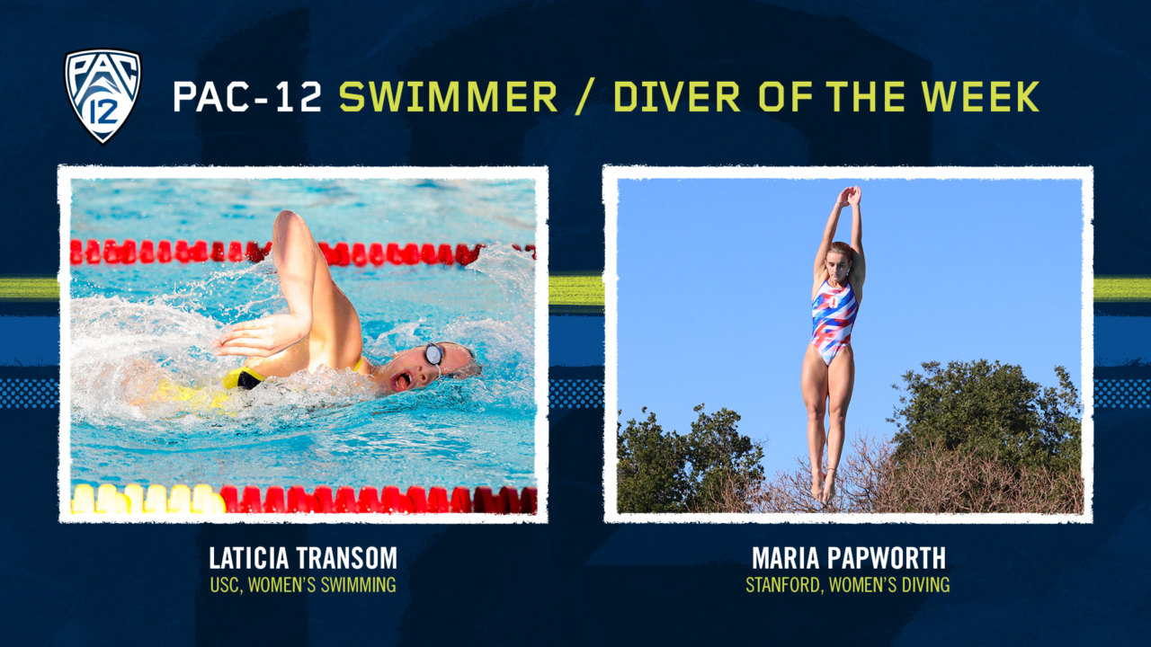 USC’s Transom, Stanford’s Papworth Claim Pac-12 Weekly Swim & Dive Awards