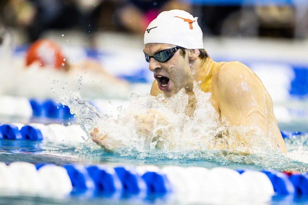 Longhorns Improve NCAA Chances, SMU Record Falls, at American Short Course Champs Day 1