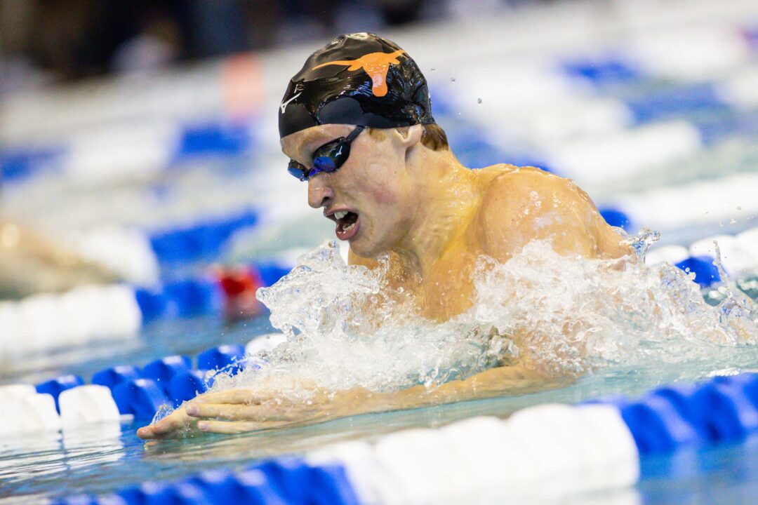 NC State Men Rip 1:22.73 Medley Relay, But Texas Men Win By Ten On Day One