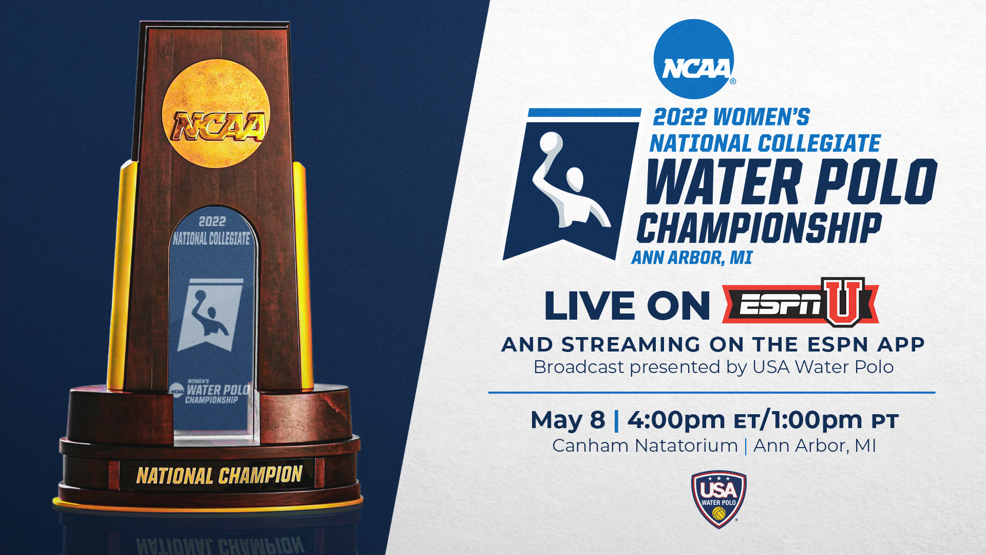 Womens NCAA Water Polo Championships To Be Aired Live On ESPNU and ESPN App