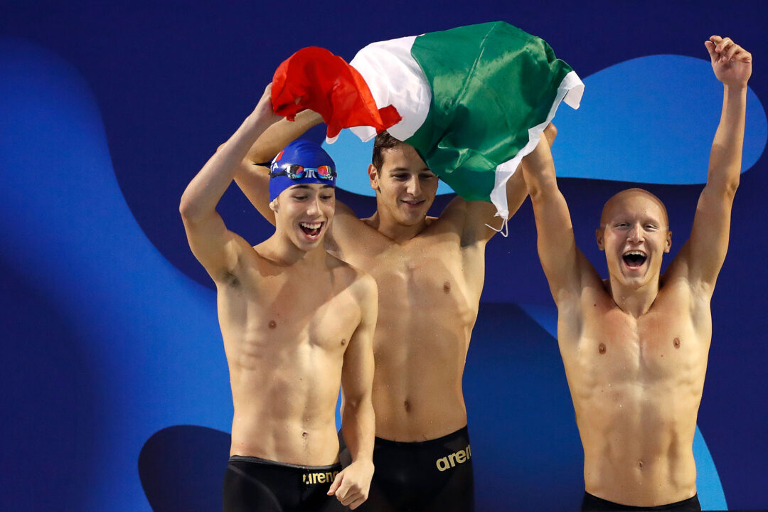 Staffetta 4×200 Stile Libero Maschile Oro Ai Campionati Mondiali Jr