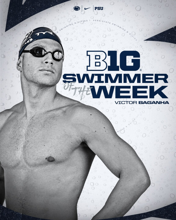 Penn State’s Victor Baganha Named Big Ten Men’s Swimmer of the Week