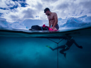 Man Freedives Under an Iceberg for Men’s Mental Health Awareness (Video)