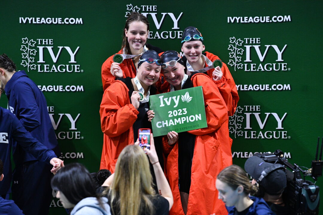 Princeton Downs 200 Free Relay Ivy Record with 1:29.22 on Day 2